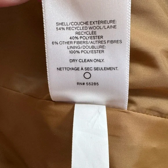 Express Women’s Camel Hooded Soft Wool-Blend Coat Size Small - Picture 15 of 15